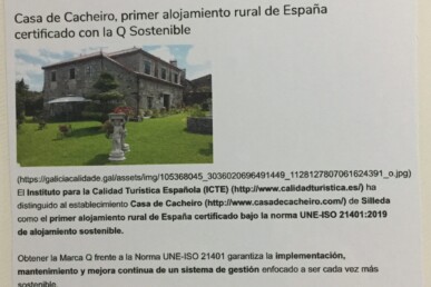 Casa rural con calidad y sellos turísticos