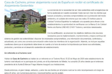 primer alojamiento rural de españa q sostenible